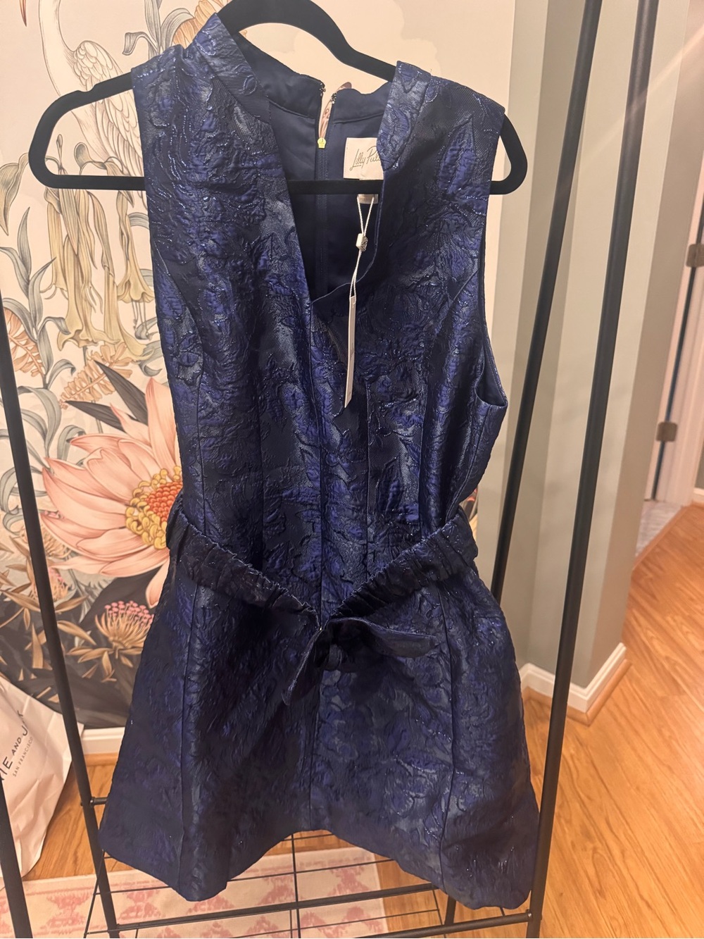 Lilly Pulitzer Navy Blue Jacquard Sleeveless Dress